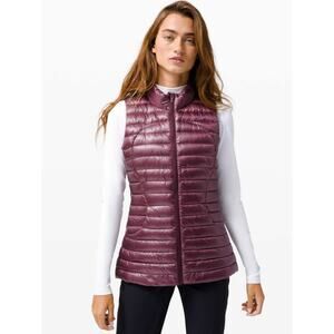 Lululemon Pack It Down Puffer Puffer Vest Shine Bordeaux Drama Lightweight Sz 4